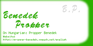 benedek propper business card